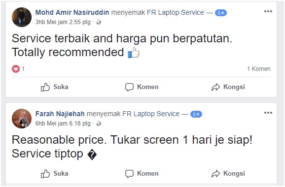 Testimoni power Repair Skrin Laptop Murah KL